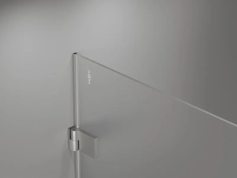 Mexen Lunar-B, výklopný sprchový kút ľavý 100 x 90 cm, 8mm číre sklo, oceľový profil, 832-100-090-97-00-L