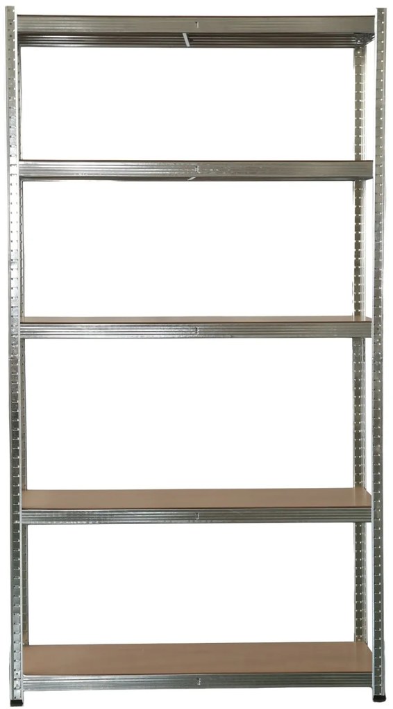 Kovový regál BestBerg BBMS-30 / 120 x 180 x 45 cm / 5 políc / strieborná/hnedá