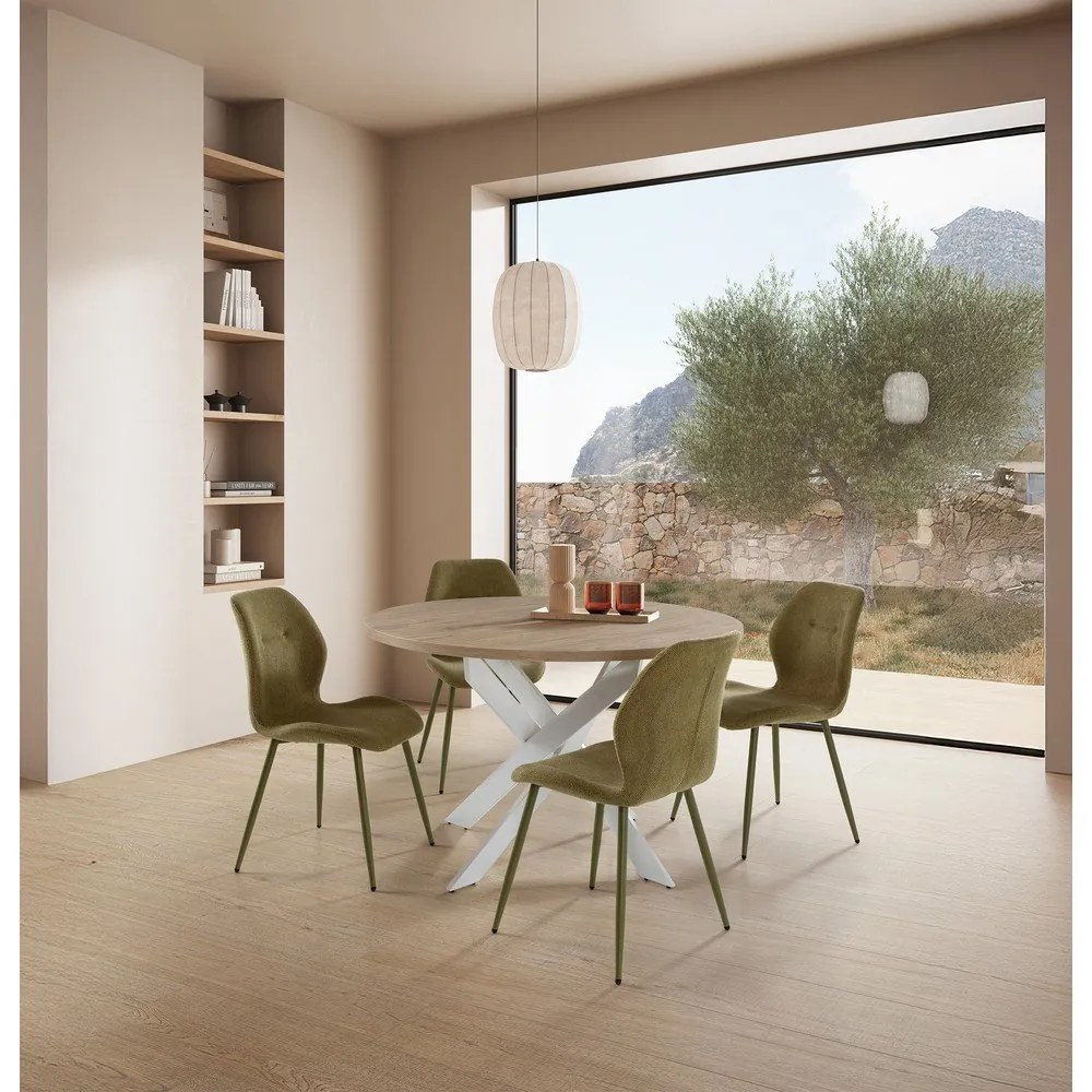 Zelené čalúnené jedálenské stoličky v súprave 4 ks Ansu – Marckeric