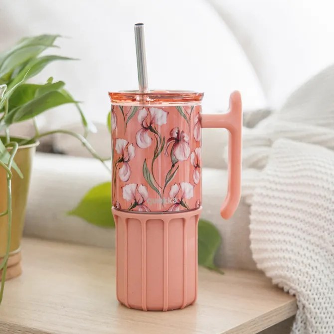 Nerezový termohrnček so slamkou Umi Floral Coral 720 ml