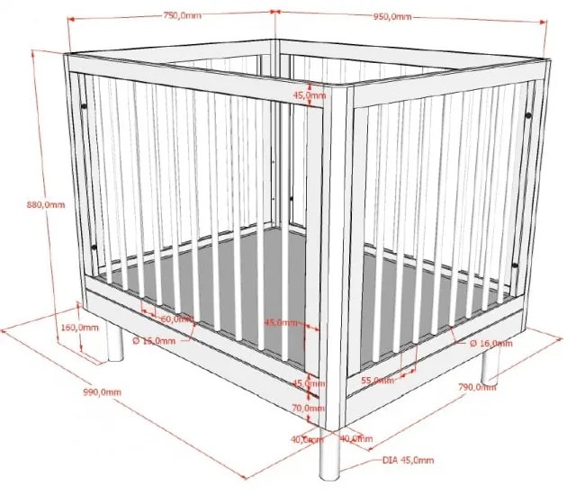 Biela detská ohrádka z bukového dreva 95x75 cm Forrest – Vipack