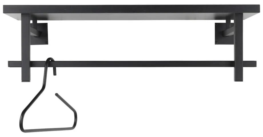 Čierny kovový nástenný vešiak s poličkou Simplon – Spinder Design