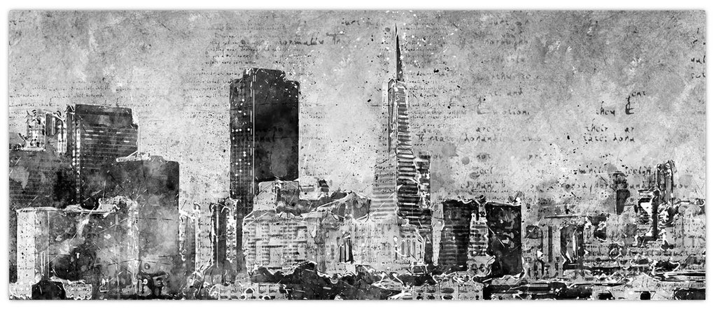 Obraz - Coffee art city (120x50 cm)
