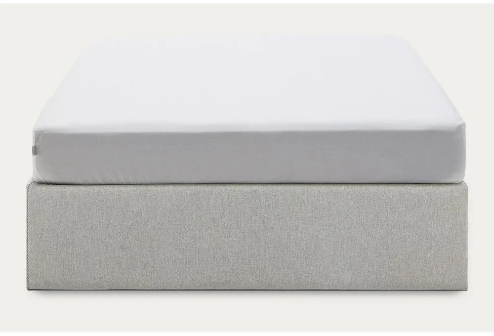 Sivá čalúnená dvojlôžková posteľ s úložným priestorom 180x200 cm Matters – Kave Home