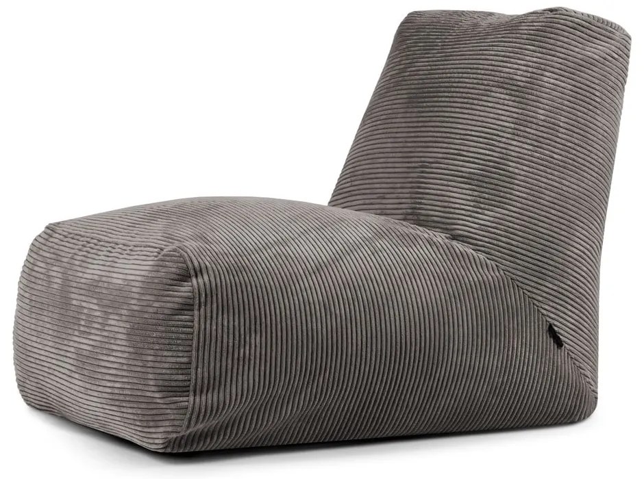 Tmavosivý menčestrový sedací vak Tube – SLOWDOWN