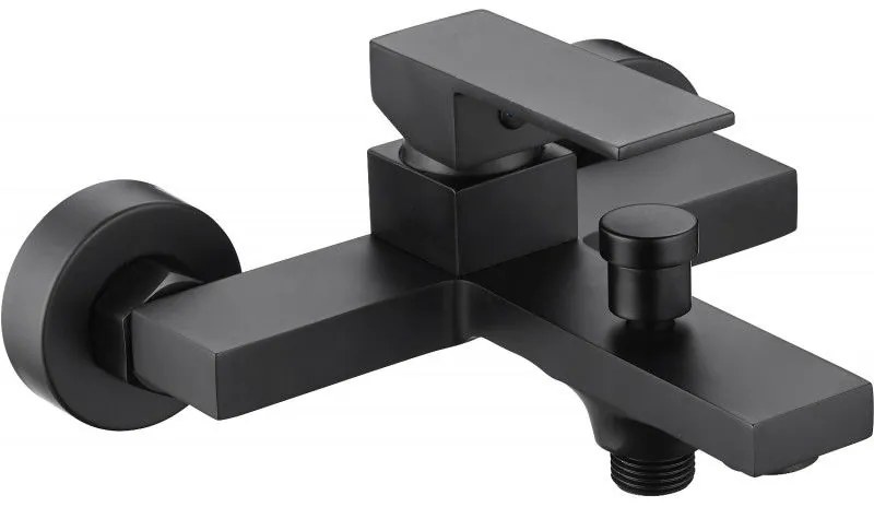 Mexen Uno, nástenná vaňová batéria, čierna matná, 71430-70