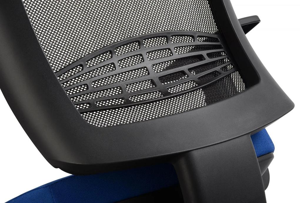ALBA -  ALBA Kancelárska stolička KENT SIEŤ black &amp; white čalúnenie CURA, SILVERTEX