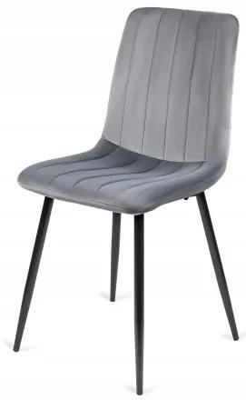 Sammer Velúrová jedálenská stolička v sivej farbe LR2023 Aksamit svetlo siva