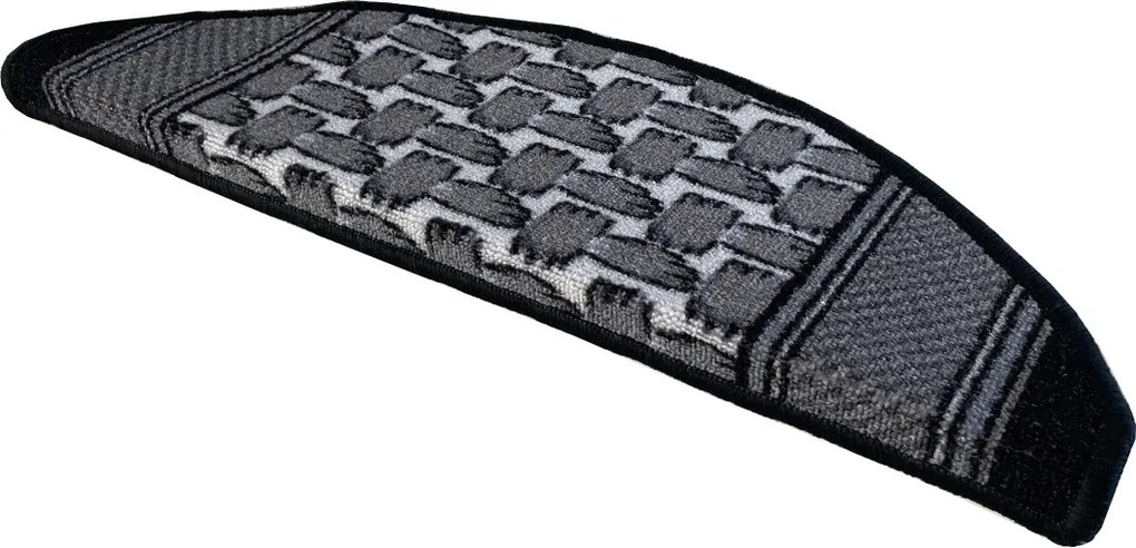 Nášľapy na schody Grenoble šedý polkruh, samolepiaci - 28x65 polkruh (rozmer vrátane ohybu) Vopi