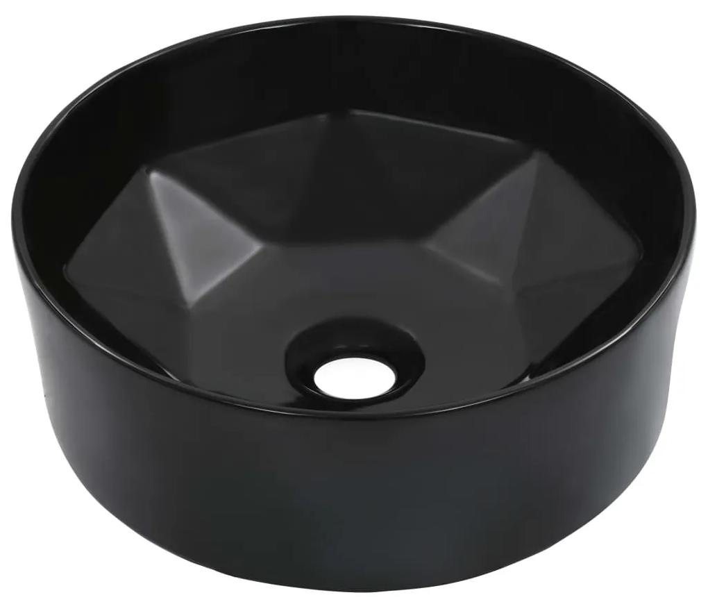 vidaXL Umývadlo 36x14 cm keramické čierne