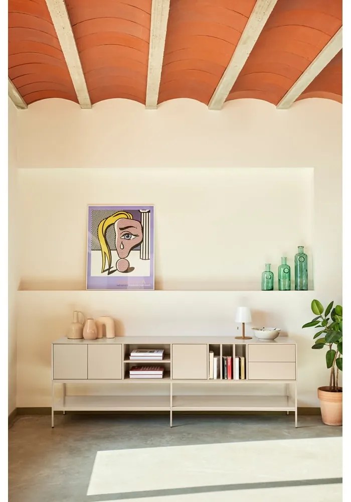 Čierny TV stolík 220x74x45 cm Platt – Teulat