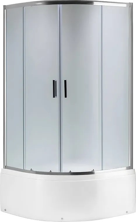 BPS-koupelny Štvrťkruhový sprchový kút MAJA CH FR 90x90 cm, chróm/matné sklo v sete s hlbokou sprchovou vaničkou