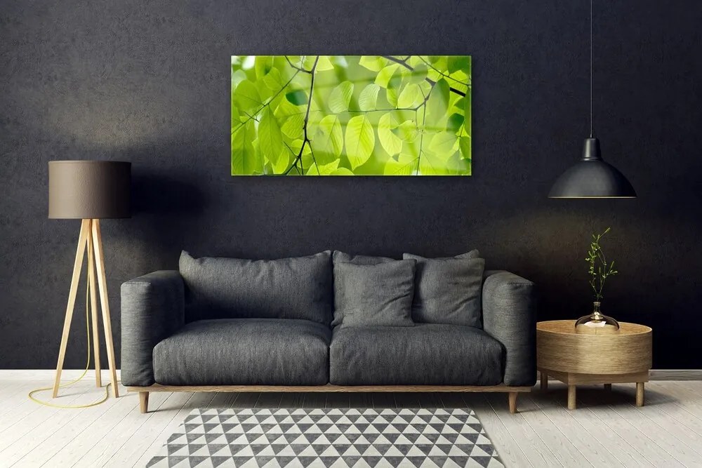 Obraz na skle Listy príroda rastlina 100x50 cm