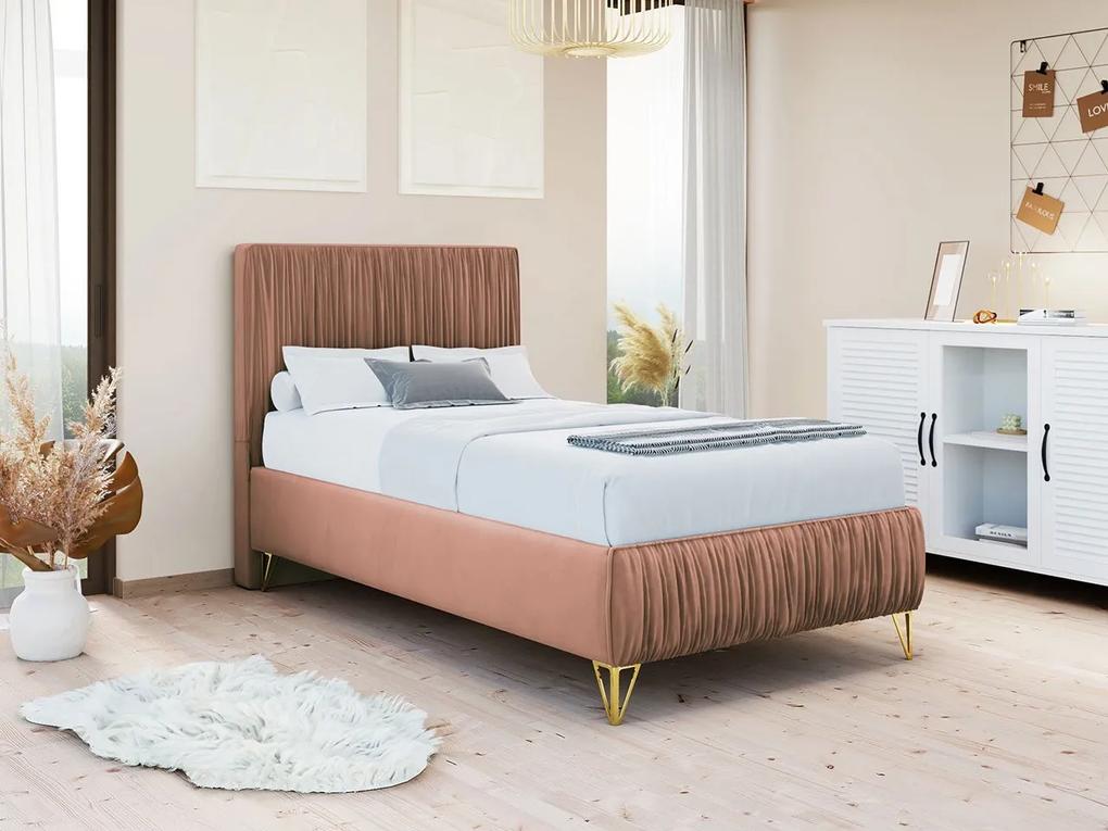 Jednolôžková posteľ Kottos I, Rozmer postele: 80x200, Farba: Amor Velvet 4311