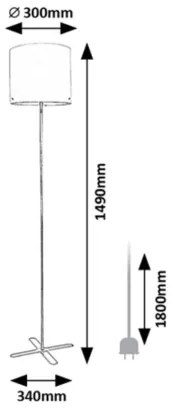 Rabalux 74011 - Stojacia lampa IZANDER 1xE27/40W/230V biela/čierna