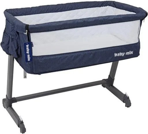 BABY MIX Nezaradené Detská cestovná postieľka k posteli rodičov Baby Mix Navy Modrá |