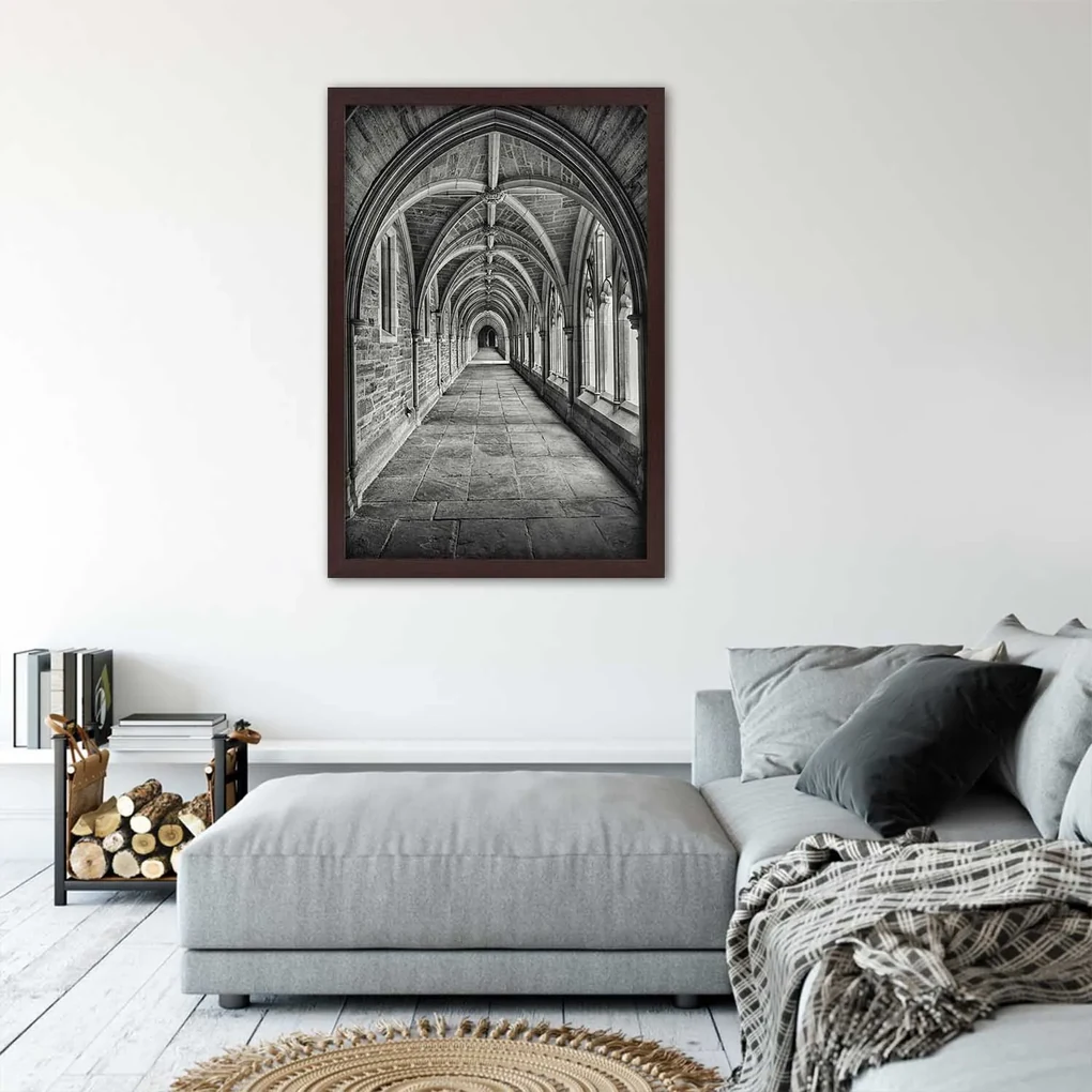 Gario Plagát Interiér kamennej katedrály Farba rámu: Bez rámu, Rozmery: 20 x 30 cm