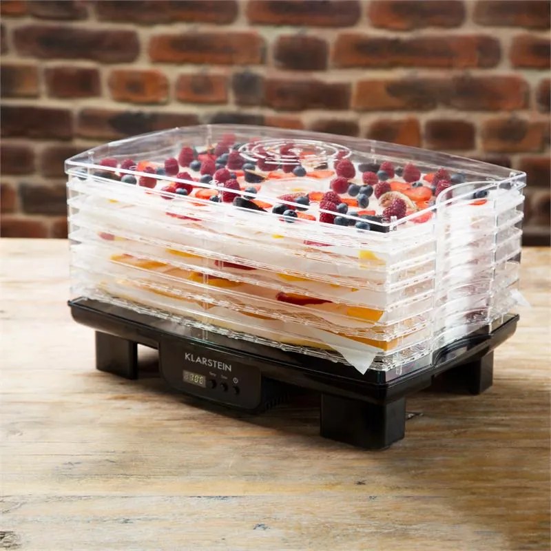 Klarstein Bananarama, sušička ovocia, 550 W, 6 poschodí, čierna