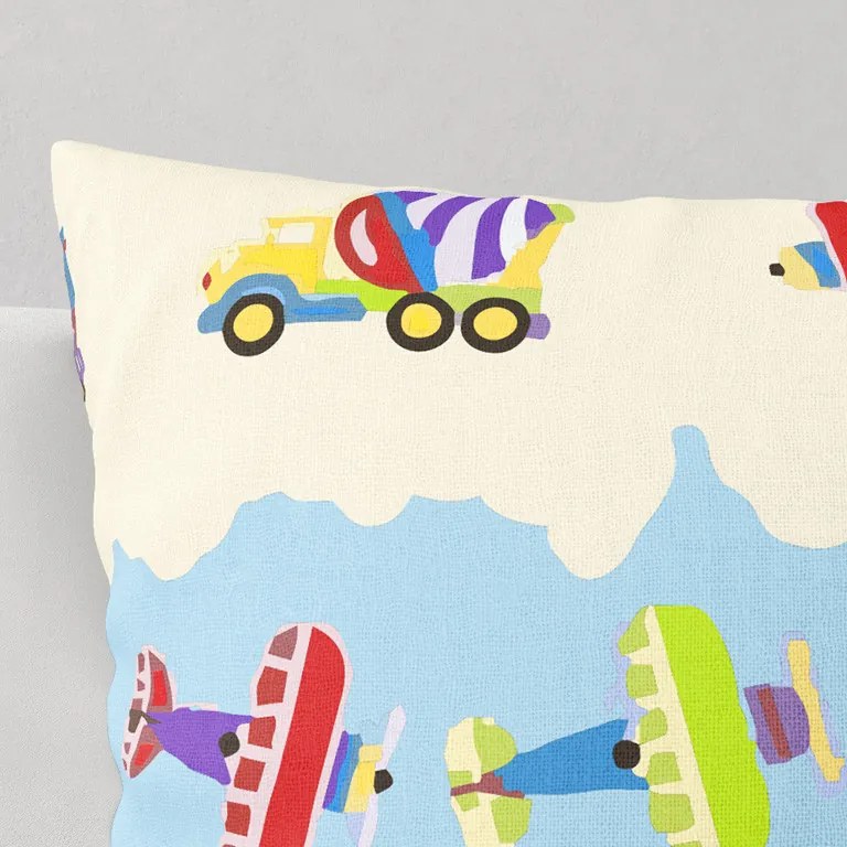 Goldea detská bavlnená obliečka na vankúš - dopravné prostriedky 30 x 50 cm