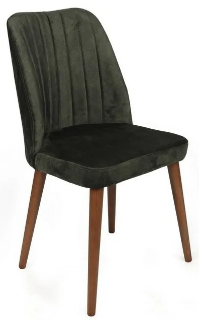 Sada jedálenských stoličiek Alfa Khaki a Walnut, 2ks