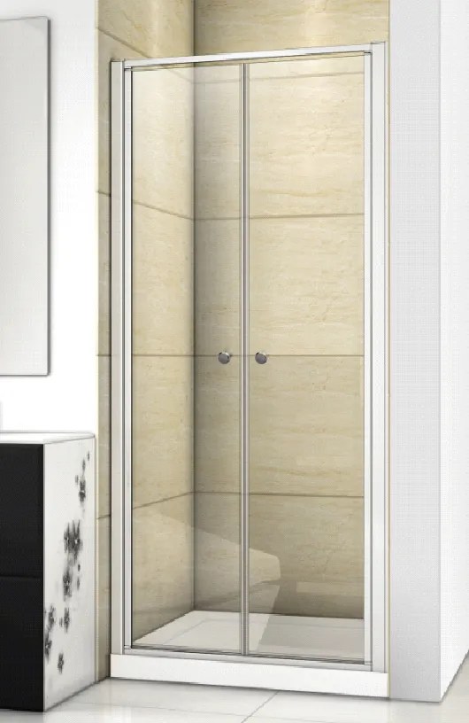 Aquatek Family B02 CHRÓM Sprchové dvere do niky dvojkrídlové, 77 – 81 × 190 cm