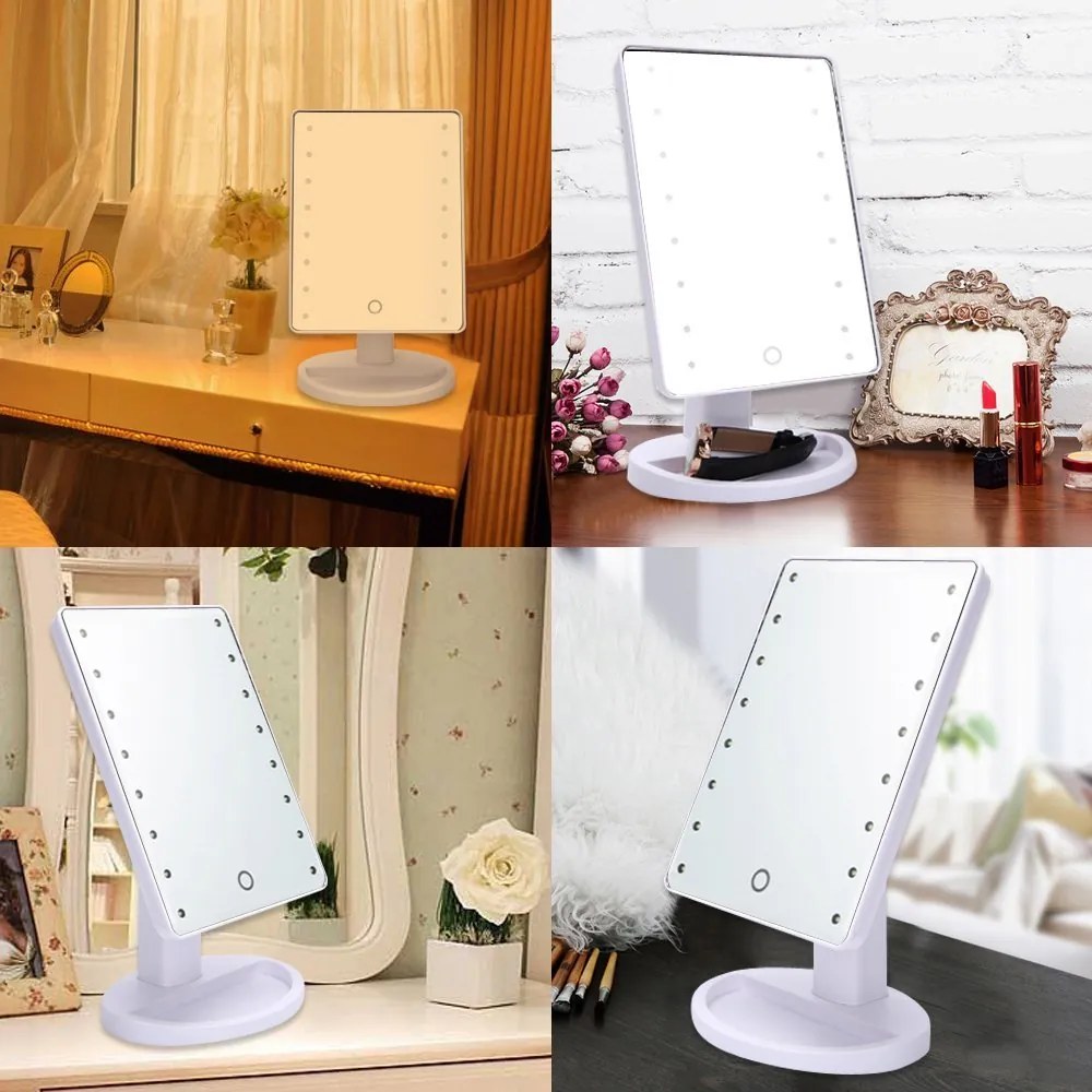 Bezdoteku Kozmetické make-up zrkadlo s led osvetlením biele