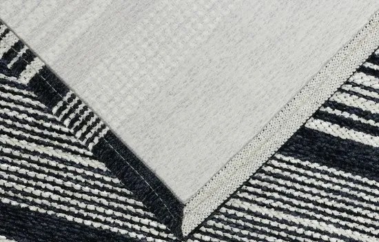 Oriental Weavers, Protišmykový ručne tkaný behúň Laos 125 / 999X, 55x85, čiernobiela, chodba / predsieň