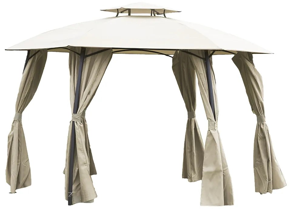 Okrúhly záhradný altánok Gonul 360x360 cm - béžová