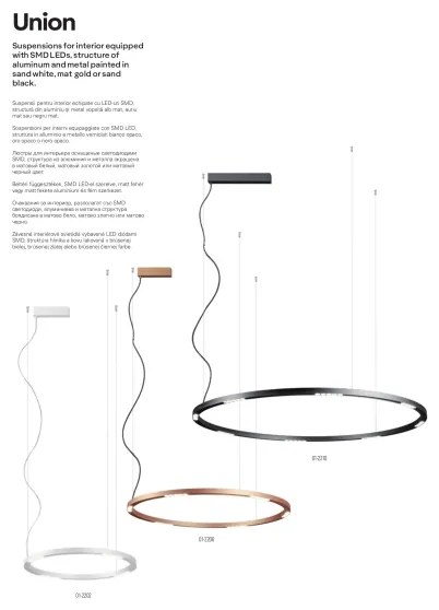 Redo 01-2208 - LED Luster na lanku UNION LED/68W/230V 3000K pr. 120 cm biela