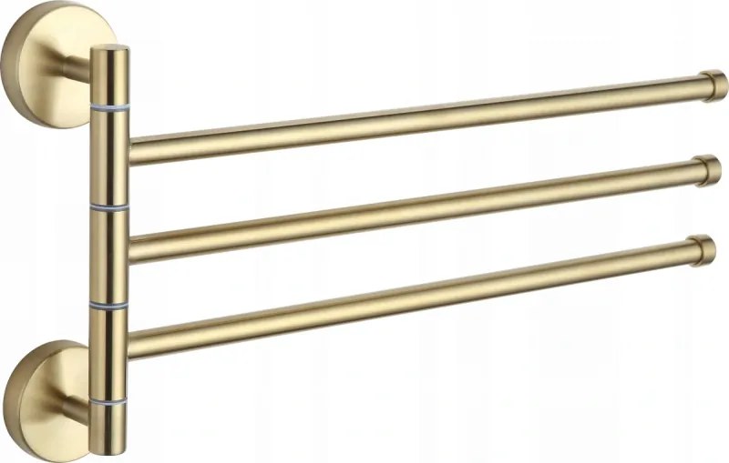 Mexen trojitý otočný vešiak na uteráky, zlatá - 7039243-50