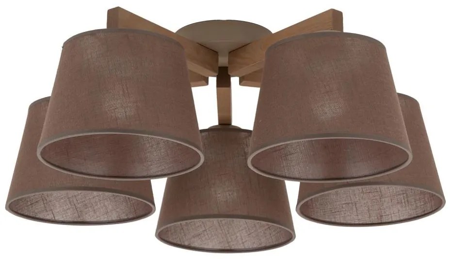 Brilagi - Prisadené stropné svietidlo LATTE SABIA 5xE27/15W/230V borovica/hnedá
