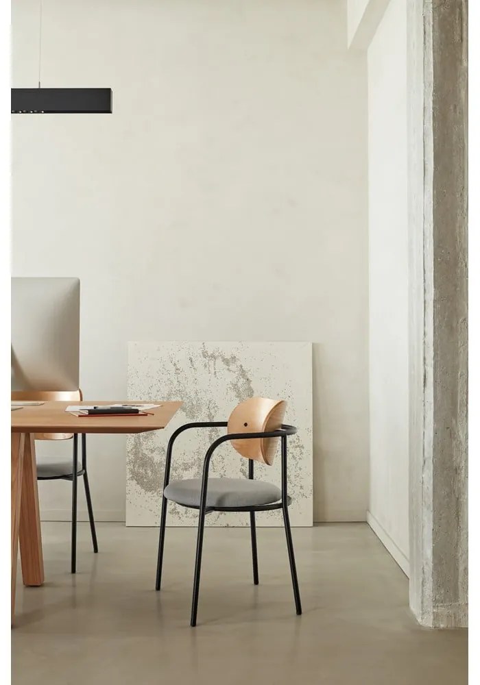 Sivá jedálenská stolička v dekore duba Eclipse - Teulat