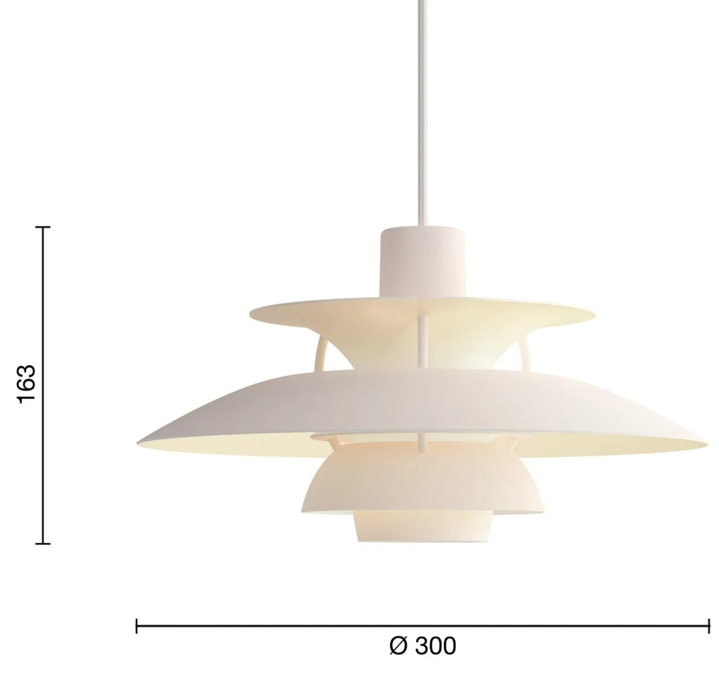 Louis Poulsen Závesná lampa PH 5 Mini Monochrome Pale blush