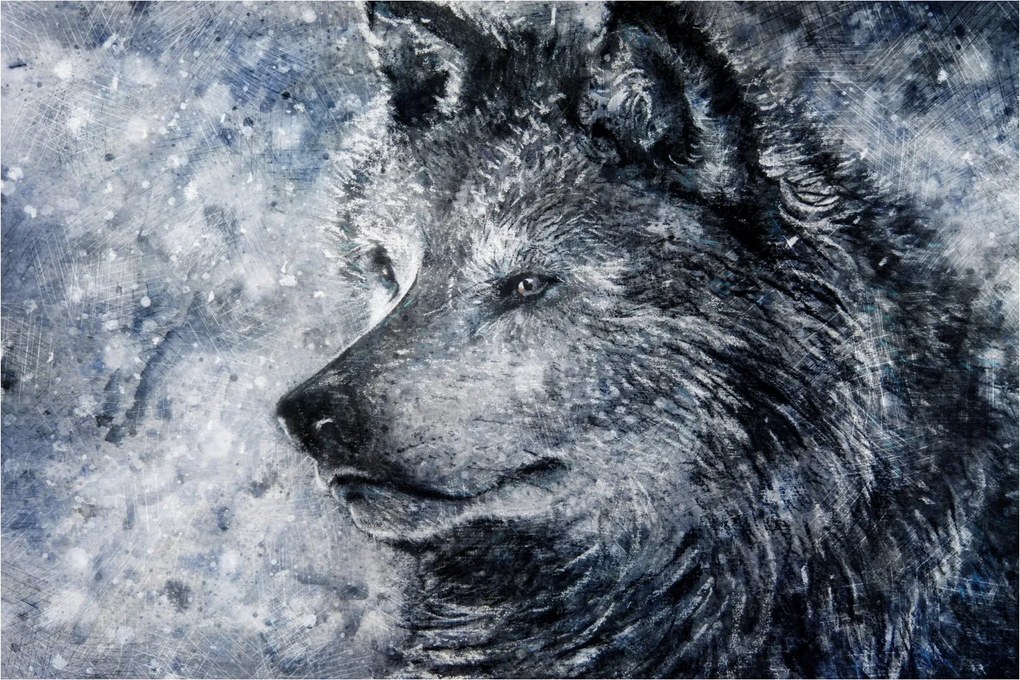 Obraz - Kreslený vlk (90x60 cm)