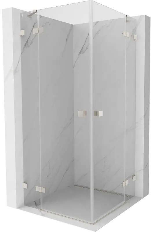 Mexen Lunar Duo, výklopný sprchový kút 70 x 70 cm, 8mm číre sklo, oceľový profil, 834-070L-070P-97-00