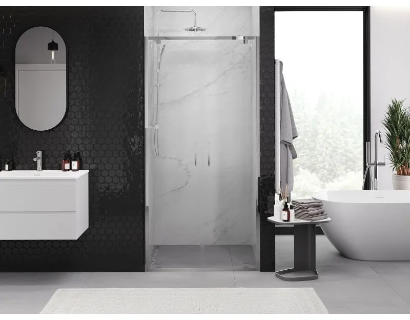 Mexen Exo, dvojité krídlové sprchové dvere 80x200 cm, 6mm číre sklo, chrómový profil, 8182-080-000-01-00