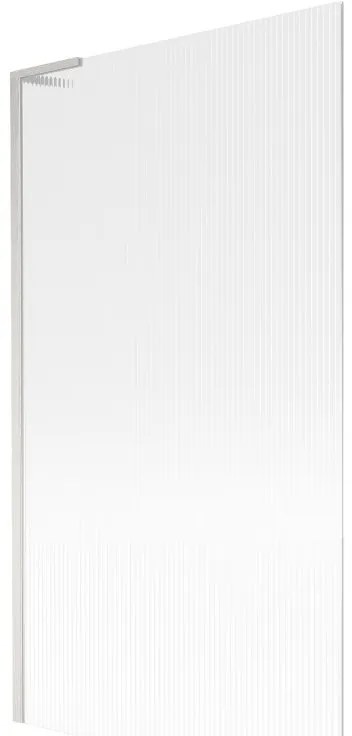 Mexen Next L, 1-krídlová vaňová zástena 100 x 150 cm, 6mm sklo s rebrovým vzorom, 6mm číre sklo, profil brúsená oceľ, 895-100-000-03-09-97