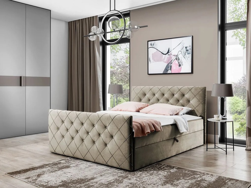 Kontinentálna posteľ Dotan, Rozmer postele: 140x200, Dostupné poťahy: Magic Velvet 2260