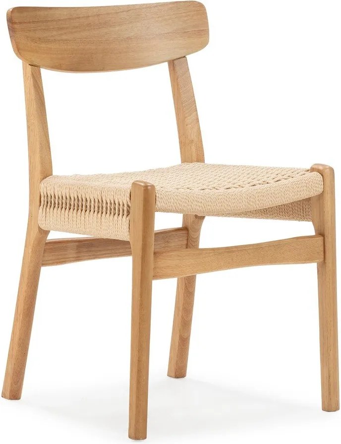 Jedálenské stoličky v súprave 2 ks z kaučukového dreva v prírodnej farbe Biel – MOME