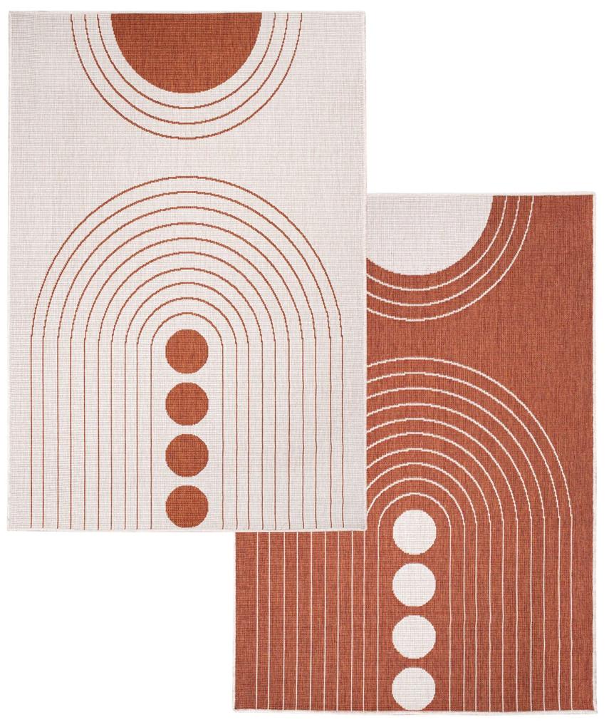 Dekorstudio Obojstranný koberec na terasu DuoRug 5739 - tehlový Rozmer koberca: 120x170cm