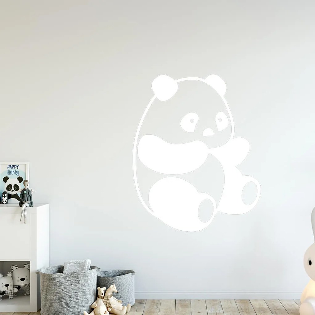 Veselá Stena Samolepka Roztomilá panda Farba: béžová, Veľkosť: 60 x 48 cm