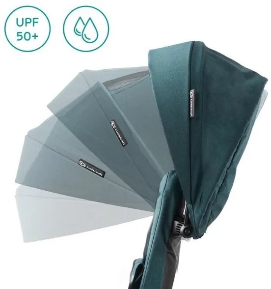 KINDERKRAFT - Detská trojkolka 5v1 EASYTWIST zelená/čierna