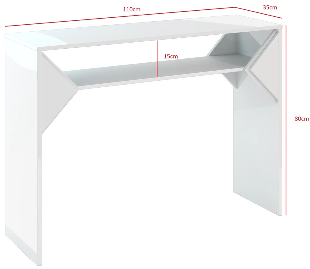 Konzolový stolík Tonfir (svetlosivá + lesk biely). Vlastná spoľahlivá doprava až k Vám domov. 1055256