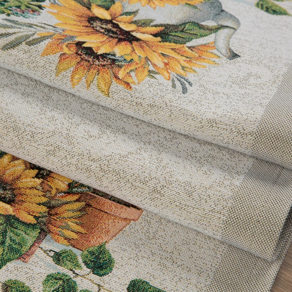 GOBELÍNOVÝ BEHÚŇ NA STÔL NATUR 40X100 CM KVETY