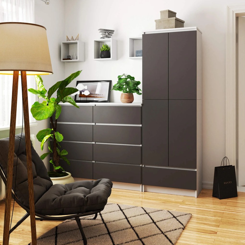 Knižnica R 60 cm CLP biela/grafit