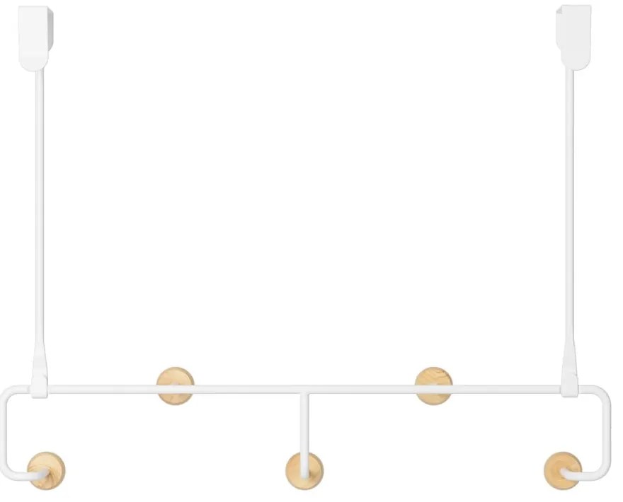 Biely prírodný kovový vešiak na dvere 39 cm Estique - Umbra