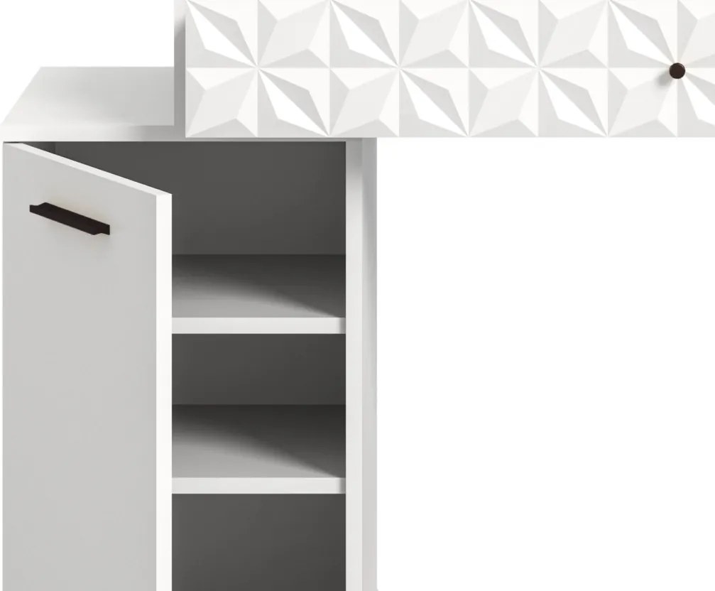 Toaletný stolík so zrkadlom Prismo, biely