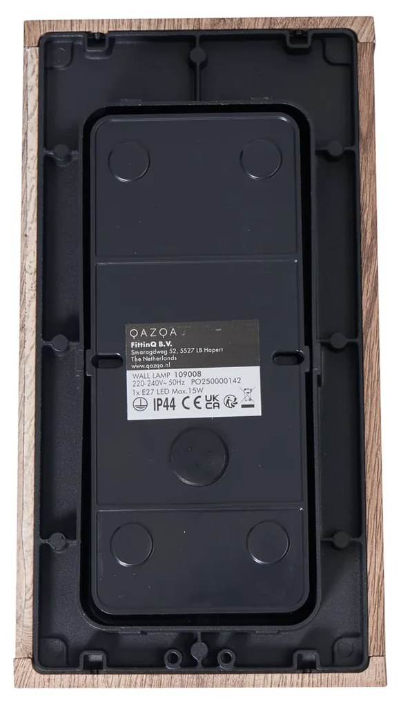 Priemyselné nástenné svietidlo s potlačou dreva 26 cm IP44 - Charlois