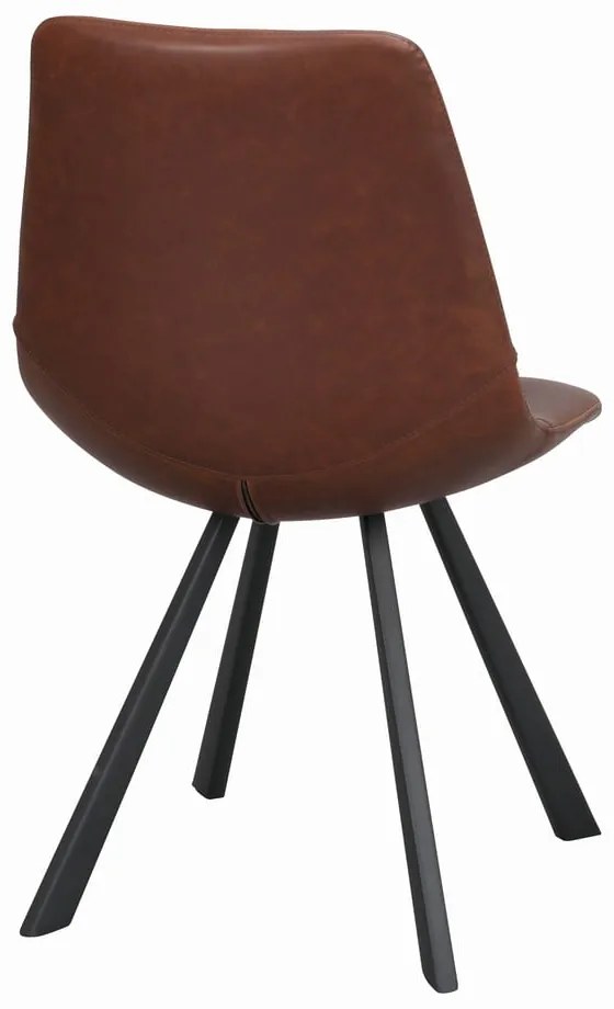 Hnedá jedálenská stolička s čiernymi nohami Rowico Alpha