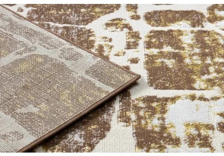 Moderný MEFE koberec 6184 Dlažba tehla - Štrukturálny, dve vrstvy rúna tmavo-béžová Veľkosť: 120x170 cm